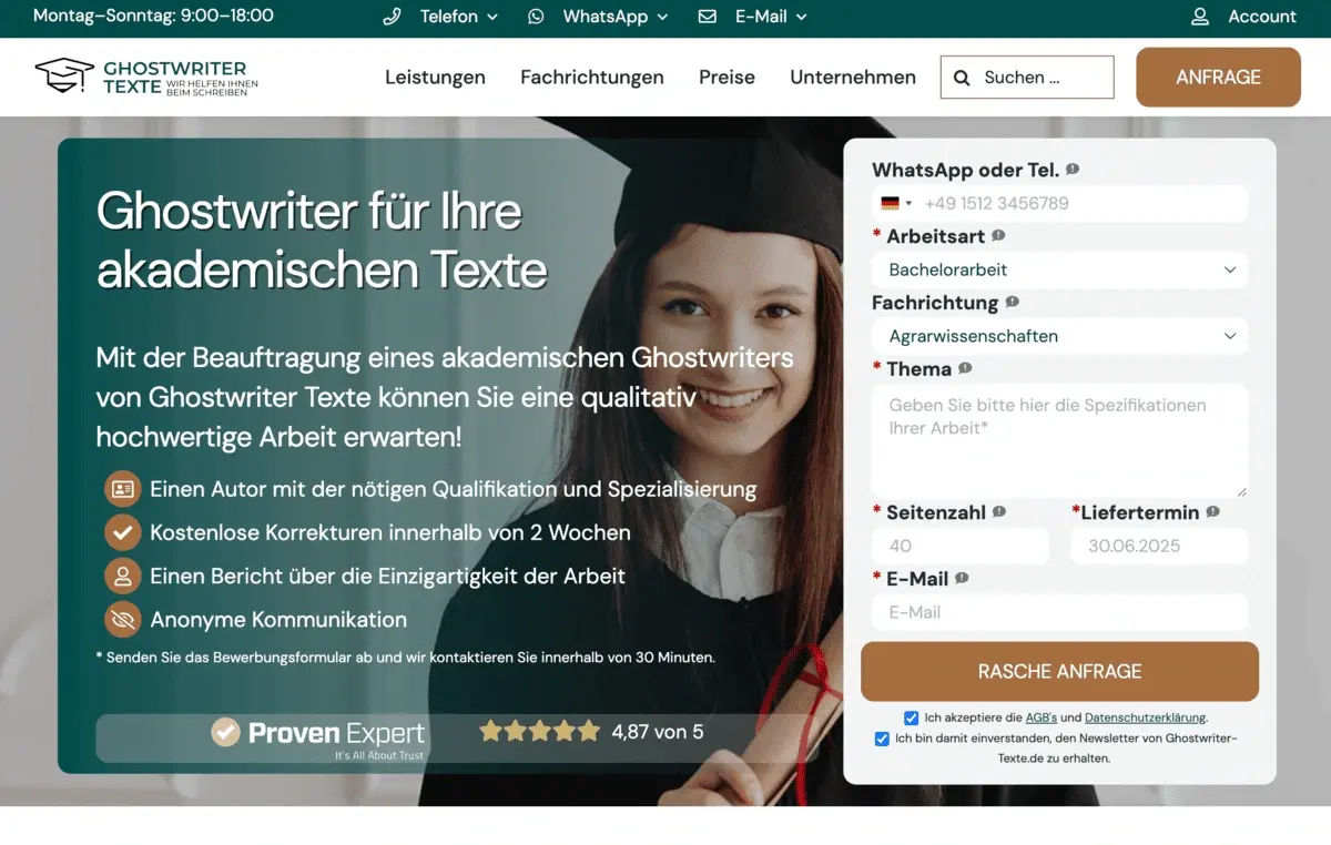 Ghostwriter-texte.de Erfahrungen