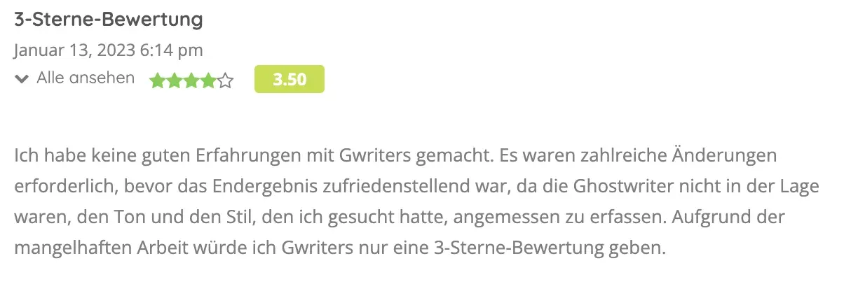 Gwriters Erfahrungen | Bewertung Negative - 2